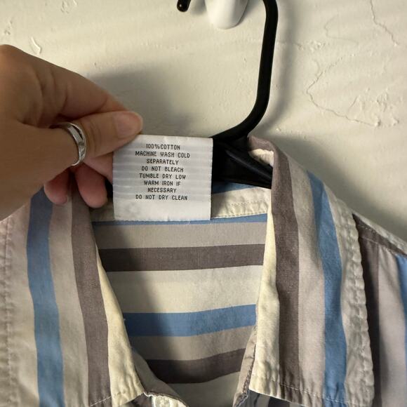 Southpole Y2K Vertical Stripe Button Shirt Cotton Streetwear Size‎ M - Picture 3 of 8